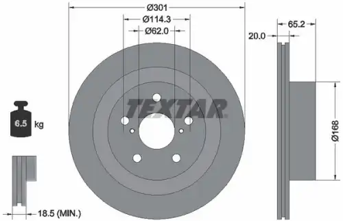 Тормозной диск TEXTAR 92325303