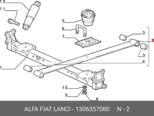 Рессора подвески FIAT 1306357080