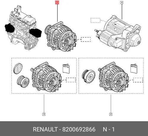 Генератор RENAULT 82 00 692 866