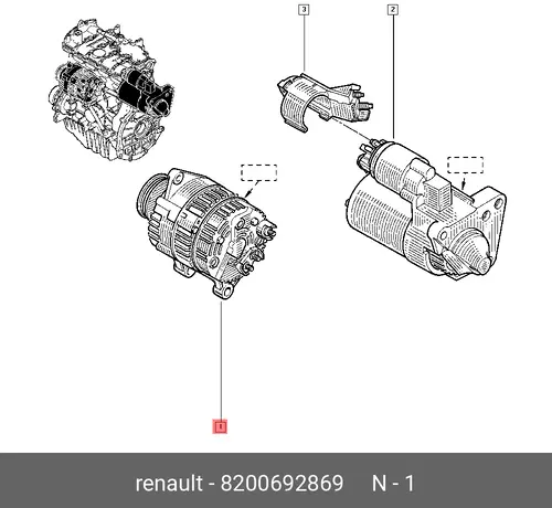 Генератор RENAULT 82 00 692 869