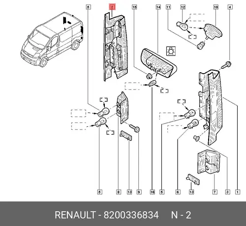Фонарь задний RENAULT 82 00 336 834