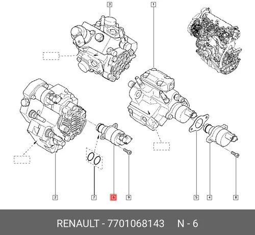 Регулятор давления топлива RENAULT 77 01 068 143