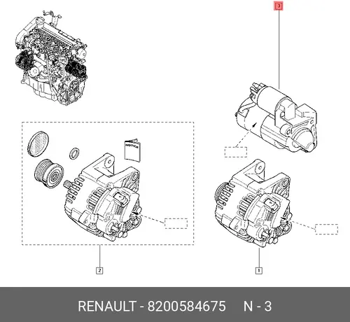 Стартер RENAULT 82 00 584 675