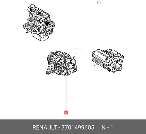 Стартер RENAULT 77 01 499 605