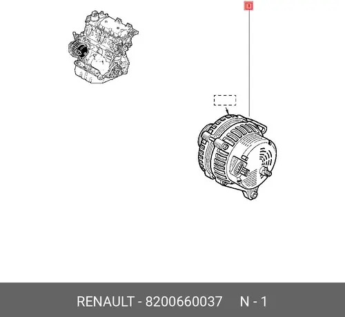 Генератор RENAULT 82 00 660 037
