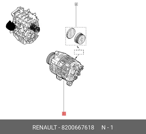 Генератор RENAULT 82 00 667 618