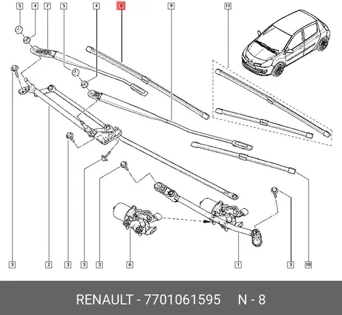 Щетка стеклоочистителя 77 01 061 595 RENAULT