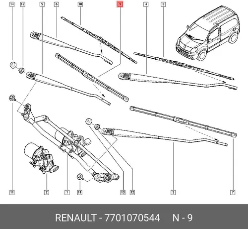 Щетка стеклоочистителя 77 01 070 544 RENAULT