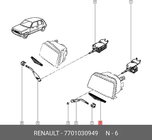 Щетка стеклоочистителя для фар 77 01 030 949 RENAULT