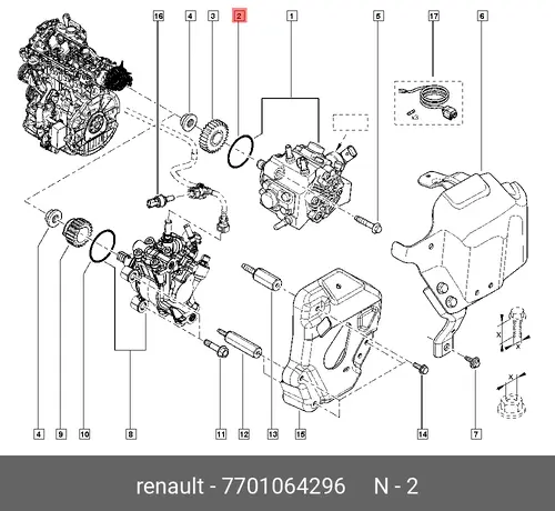 шайба! кольцо упл.резин.\ Renault 7701064296