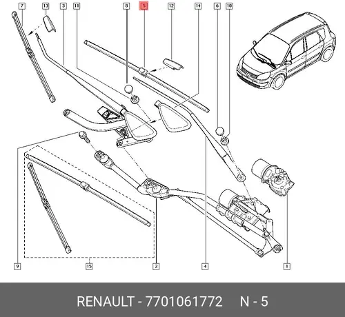 Щетка стеклоочистителя 77 01 061 772 RENAULT