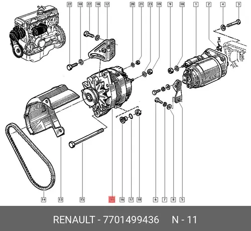 генератор Ren 77 01 499 436 RENAULT