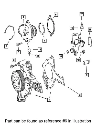 Прокладка, термостат 68013950AA JEEP
