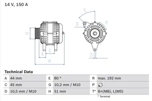Генератор BOSCH 0 986 046 511