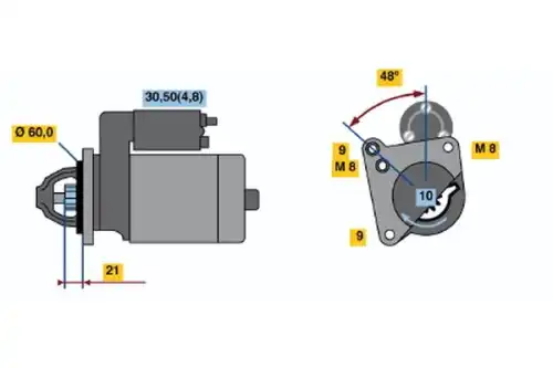 Стартер BOSCH 0 001 106 405
