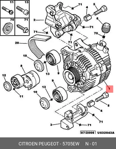 генератор Audi 5705 EW PSA
