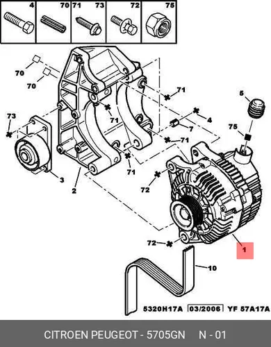 генератор Audi 5705 GN PSA