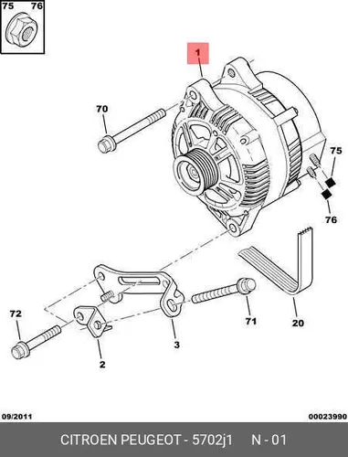 генератор VW 5702 J1 PSA
