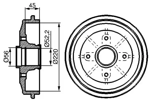 Тормозной барабан BOSCH 0 986 477 151