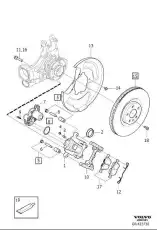 BRAKE CALIPER, EXC 36011656 VOLVO