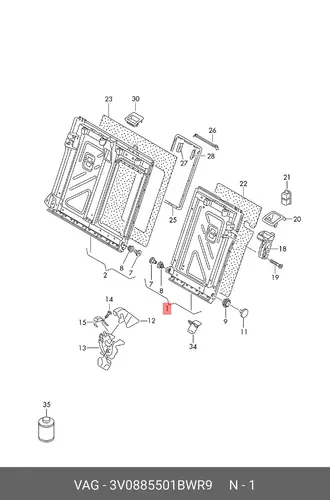 FRAME-BACK 3V0885501BWR9 VAG