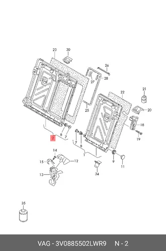 FRAME-BACK 3V0885502LWR9 VAG