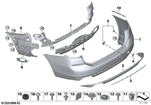 Облицовка бампера Зд 51129852191 BMW
