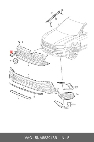 BRACKET 5NA853948B VAG