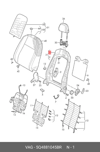 FRAME-BACK 5Q4881045BR VAG