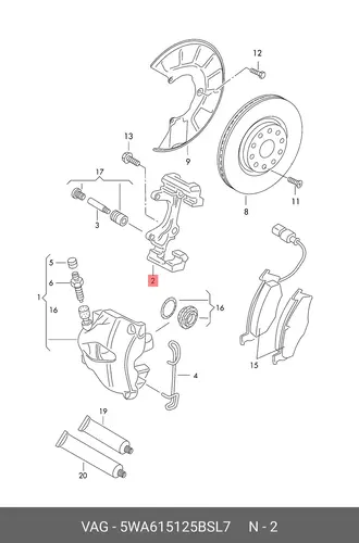 CALLIPER 5WA615125BSL7 VAG