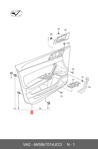 DOOR PANEL 6N5867014JCCI VAG