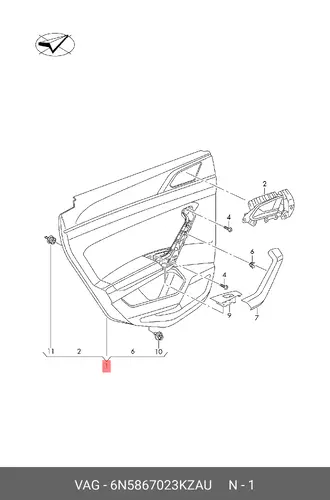 DOOR PANEL 6N5867023KZAU VAG