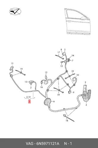 HARNESS 6N5971121A VAG