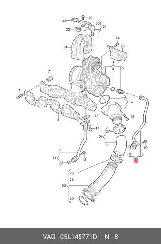 PIPE 05L145771D VAG