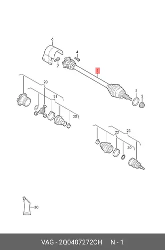 DRIVESHAFT 2Q0407272CH VAG