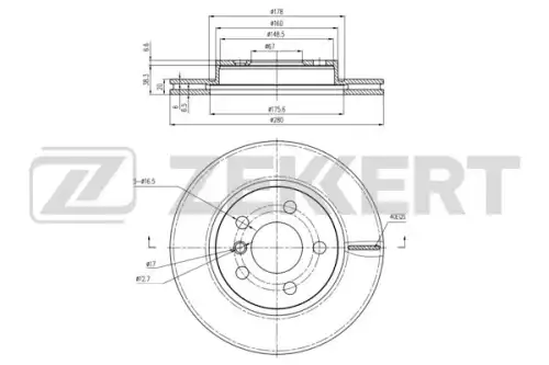 Тормозной диск ZEKKERT BS6427