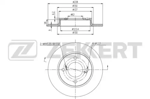 Тормозной диск ZEKKERT BS6439