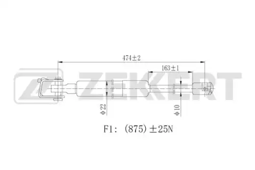 Амортизатор (упор) багажника ZEKKERT GF2288