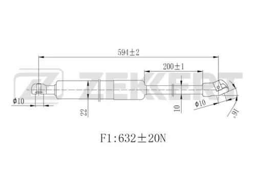 Амортизатор (упор) багажника ZEKKERT GF-2503