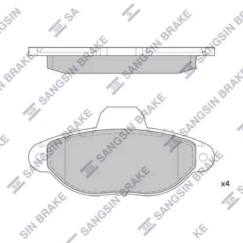 Тормозные колодки дисковые передняя ось SANGSIN SP1807A