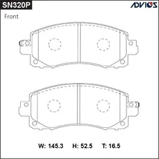 Тормозные колодки дисковые передняя ось ADVICS SN320P