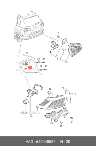 (SKODA), Контропора 657945067 VAG