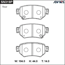 Тормозные колодки дисковые задняя ось ADVICS SN319P