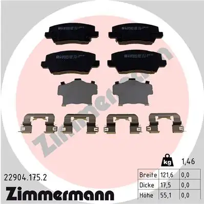Тормозные колодки дисковые передняя ось ZIMMERMANN 22904.175.2