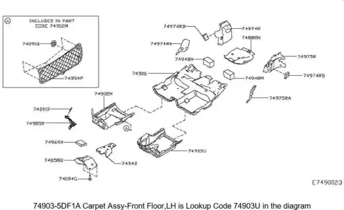 Коврики в салон INFINITI 749035DF1A