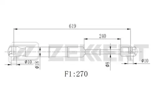 Амортизатор капота ZEKKERT GF-2511