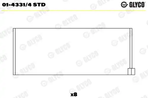 Шатунный подшипник \ 01-4331/4 STD GLYCO