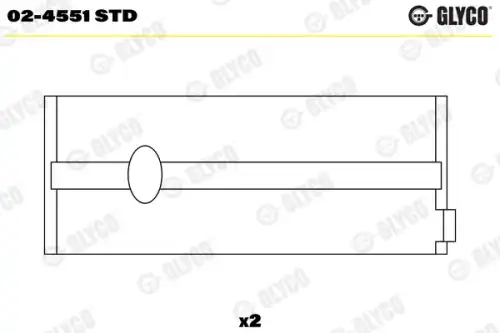 Подшипник коленвала \71>80 TRIUMPH SPITFIRE 02-4551 STD GLYCO