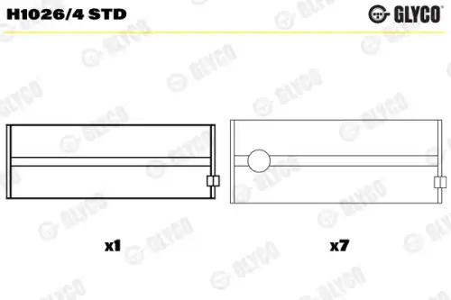  ВКЛАДЫШИ КОЛЕНЧАТОГО ВАЛА H1026/4 STD GLYCO