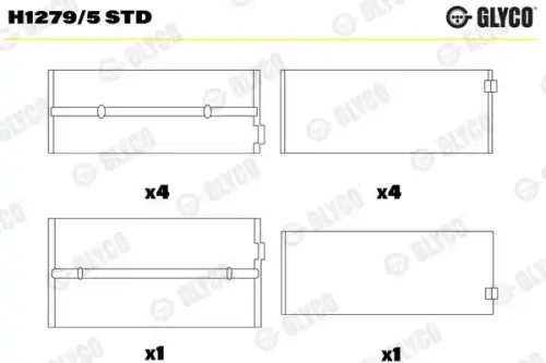 H1279/5 STD ВКЛАДЫШИ ДВИГАТЕЛЯ К-КТ GLYCO